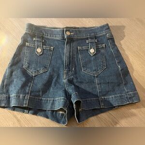 Veronica Beard Darnele Denim Shorts -High Rise